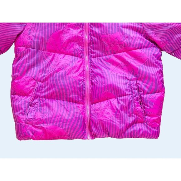 DISNEY Parks Alice In Wonderland Cheshire Cat Puffer Jacket Coat Sz Sm - Picture 3 of 8
